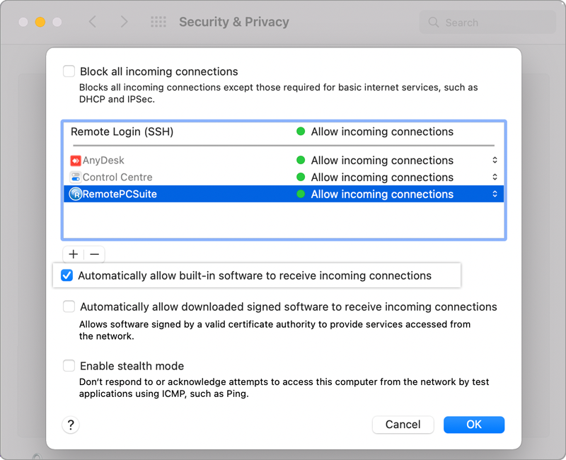 firewall and network protection